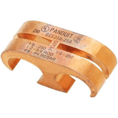 Panduit - 6 to 1/0 AWG Compatible Grounding Clamp - Copper Alloy, 1" OAL - Top Tool & Supply