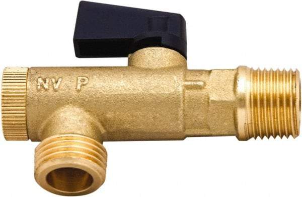 PRO-SOURCE - 1/8 x 1/2" Pipe, NPT Port, Brass Filter Ball Valve - Inline - One Way Flow, NPT Ends, Wedge Handle, 725 WOG - Top Tool & Supply