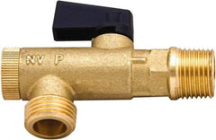 PRO-SOURCE - 1/2 x 1/2" Pipe, NPT Port, Brass Filter Ball Valve - Inline - One Way Flow, NPT Ends, Wedge Handle, 725 WOG - Top Tool & Supply