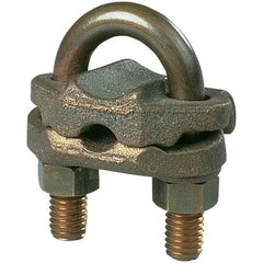 Panduit - 2/0 AWG Compatible Grounding Clamp - Bronze, 4-3/4" OAL, cULus Listed 467 & DB Rated - Top Tool & Supply