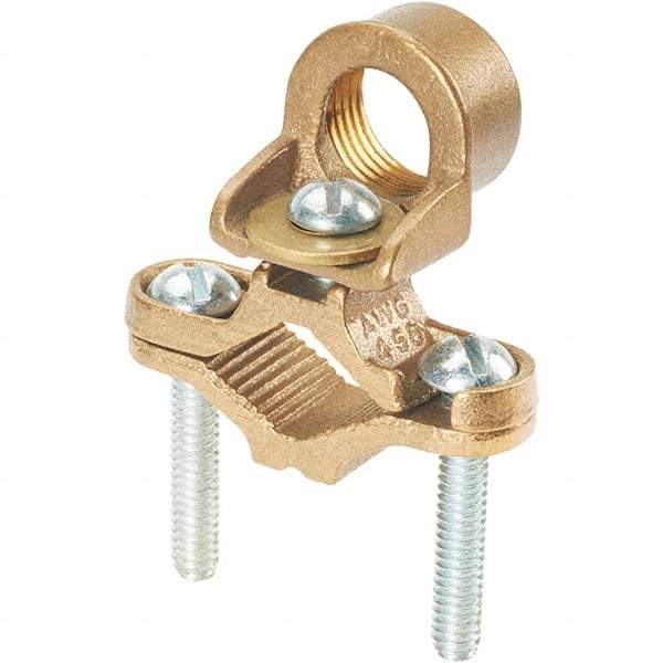 Panduit - 8 to 4 AWG Compatible Grounding Clamp - Bronze, 2.22" OAL - Top Tool & Supply