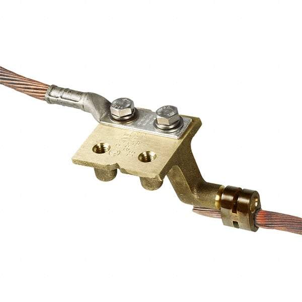 Panduit - 2 AWG Compatible Grounding Clamp - Copper Alloy, 5.8071" OAL, IEEE STD 837-2002 - Top Tool & Supply