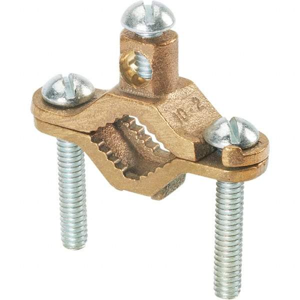 Panduit - 10 to 2 AWG Compatible Grounding Clamp - Bronze, 5.2" OAL - Top Tool & Supply