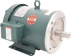 Leeson - 3 Max hp, 1,800 Max RPM, Premium Efficient Electric AC DC Motor - 230/460 V Input, Three Phase, 182TC Frame, C-Face with Base Mount, TEFC Enclosure - Top Tool & Supply