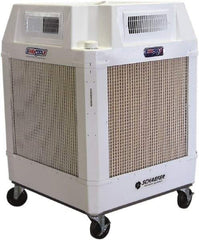 Schaefer Ventilation Equipment - 24 Gal Capacity, 1 hp, 2,460 & 1,660 CFM Evaporative Cooler - 13.7 Amp Rating, 115 Volts, 2 Speed - Top Tool & Supply