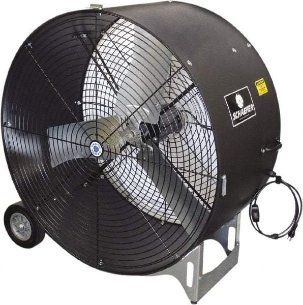 Schaefer Ventilation Equipment - 36" Blade, 1/2 hp, 7,700 & 11,000 CFM, Industrial Circulation Fan - Portable with Wheels, 1 Speed - Top Tool & Supply