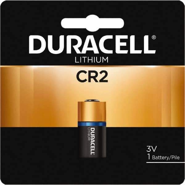 Duracell - Size CR2, Lithium, 1 Pack, Button & Coin Cell Battery - 3 Volts, Button Tab Terminal, CR17355, ANSI 5046LC Regulated - Top Tool & Supply