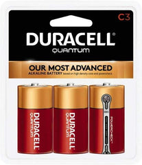 Duracell - Size C, Alkaline, 3 Pack, Standard Battery - 1.5 Volts, Button Tab Terminal, LR14, ANSI 14A Regulated - Top Tool & Supply