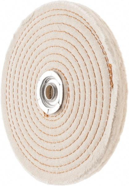 Value Collection - 6" Diam x 1/2" Thick Unmounted Buffing Wheel - 50 Ply, Polishing, 1" Arbor Hole, Hard Density - Top Tool & Supply