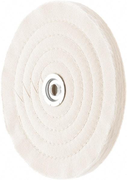 Value Collection - 8" Diam x 1/2" Thick Unmounted Buffing Wheel - 50 Ply, Polishing, 1" Arbor Hole, Medium Density - Top Tool & Supply