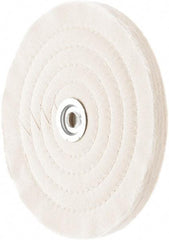 Value Collection - 8" Diam x 1/2" Thick Unmounted Buffing Wheel - 50 Ply, Polishing, 1" Arbor Hole, Medium Density - Top Tool & Supply