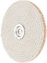 Value Collection - 6" Diam x 3/8" Thick Unmounted Buffing Wheel - 40 Ply, Polishing, 1" Arbor Hole, Hard Density - Top Tool & Supply