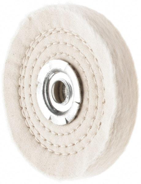 Value Collection - 4" Diam x 1/2" Thick Unmounted Buffing Wheel - 50 Ply, Polishing, 1" Arbor Hole, Hard Density - Top Tool & Supply