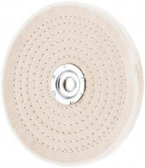 Value Collection - 6" Diam x 1/4" Thick Unmounted Buffing Wheel - 40 Ply, Polishing, 1" Arbor Hole, Hard Density - Top Tool & Supply