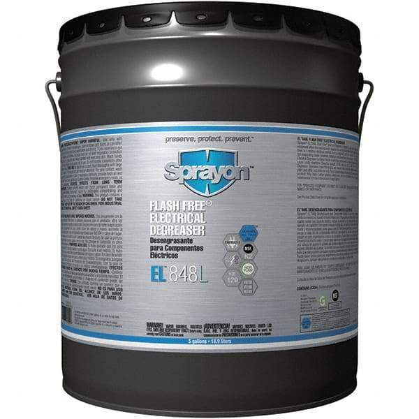 Sprayon - 5 Gallon Pail Electrical Grade Cleaner/Degreaser - 37,000 Volt Dielectric Strength, Nonflammable, Food Grade, Plastic Safe - Top Tool & Supply