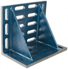 Interstate - 20" Wide x 12" Deep x 16" High Cast Iron Machined Angle Plate - Slotted Plate, Through-Slots on Surface, Double Web, Single Plate - Top Tool & Supply