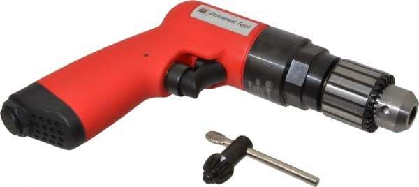 Universal Tool - 3/8" Reversible Keyed Chuck - Pistol Grip Handle, 1,800 RPM, 4.6 CFM, 0.8 hp, 90 psi - Top Tool & Supply