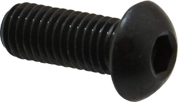 Holo-Krome - M10x1.50 Metric Coarse Hex Socket Drive, Button Screw - Grade 12.9 Alloy Steel, Black Oxide Finish, Fully Threaded, 25mm Length Under Head - Top Tool & Supply