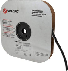 VELCRO Brand - 5/8" Wide x 25 Yd Long Adhesive Backed Hook Roll - Continuous Roll, Black - Top Tool & Supply