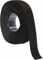 VELCRO Brand - 1" Wide x 5 Yd Long Adhesive Backed Hook Roll - Continuous Roll, Black - Top Tool & Supply