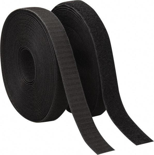 VELCRO Brand - 1" Wide x 10 Yd Long Sew On Hook & Loop Roll - Continuous Roll, Black - Top Tool & Supply