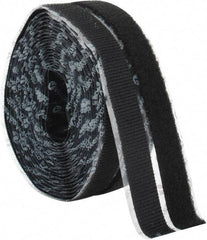 VELCRO Brand - 3/4" Wide x 5 Yd Long Adhesive Backed Hook & Loop Roll - Continuous Roll, Black - Top Tool & Supply