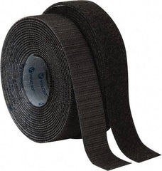 VELCRO Brand - 1" Wide x 5 Yd Long Adhesive Backed Hook & Loop Roll - Continuous Roll, Black - Top Tool & Supply