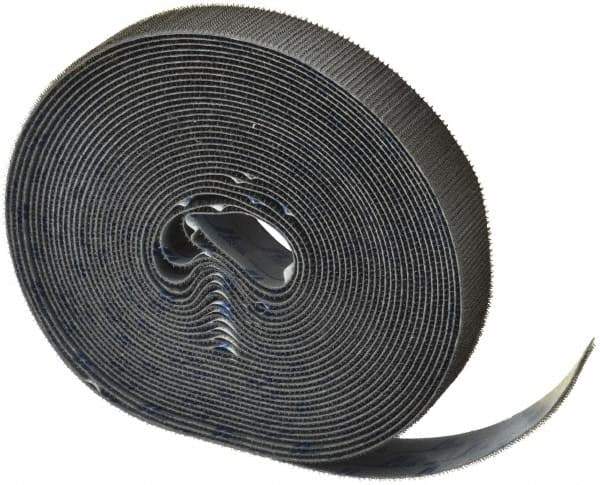 VELCRO Brand - 1" Wide x 10 Yd Long Adhesive Backed Hook & Loop Roll - Continuous Roll, Black - Top Tool & Supply