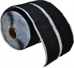 VELCRO Brand - 2" Wide x 5 Yd Long Adhesive Backed Hook & Loop Roll - Continuous Roll, Black - Top Tool & Supply