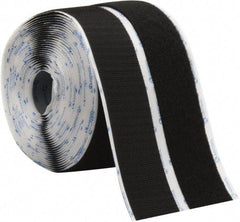 VELCRO Brand - 2" Wide x 10 Yd Long Adhesive Backed Hook & Loop Roll - Continuous Roll, Black - Top Tool & Supply