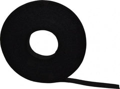 VELCRO Brand - 1" Wide x 25 Yd Long Self Fastening Tie/Strap Hook & Loop Roll - Continuous Roll, Black - Top Tool & Supply