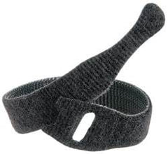 VELCRO Brand - 10 Piece 3/4" Wide x 8" Piece Length, Self Fastening Tie/Strap Hook & Loop Strap - Perforated/Pieces Roll, Black - Top Tool & Supply