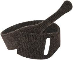 VELCRO Brand - 10 Piece 1" Wide x 8" Piece Length, Self Fastening Tie/Strap Hook & Loop Strap - Perforated/Pieces Roll, Black - Top Tool & Supply