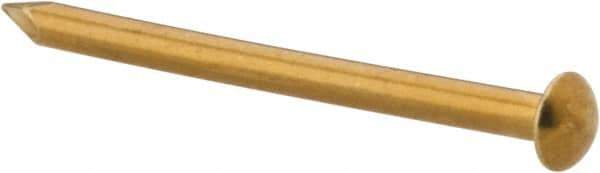 Made in USA - 18 Gauge, 3/4" OAL Escutcheon Pin Nails - Smooth Shank, Brass, Bright Finish - Top Tool & Supply