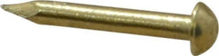 Made in USA - 16 Gauge, 1/2" OAL Escutcheon Pin Nails - Smooth Shank, Brass, Bright Finish - Top Tool & Supply