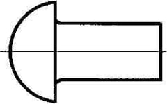 RivetKing - 1/4" Body Diam, Round Uncoated Stainless Steel Solid Rivet - 1" Length Under Head, Grade 18-8 - Top Tool & Supply