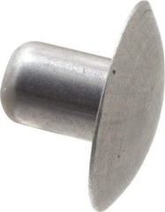 Made in USA - 3/16" Body Diam, Brazier Aluminum Solid Rivet - 1/4" Length Under Head, Grade 1100F, 0.467" Head Diam x 3/32" Head Height - Top Tool & Supply