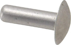 Made in USA - 3/16" Body Diam, Brazier Aluminum Solid Rivet - 5/8" Length Under Head, Grade 1100F, 0.467" Head Diam x 3/32" Head Height - Top Tool & Supply