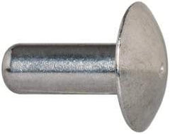 Made in USA - 3/16" Body Diam, Brazier Aluminum Solid Rivet - 1/2" Length Under Head, Grade 2117-T4, 0.467" Head Diam x 3/32" Head Height - Top Tool & Supply