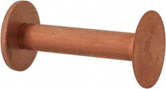 Made in USA - #8 Wire Body Diam, Flat Copper Belt Rivet with Washer - 1" Length Under Head, 1/2" Head Diam - Top Tool & Supply