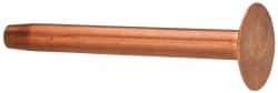 Made in USA - #12 Wire Body Diam, Flat Copper Belt Rivet with Washer - 1-1/4" Length Under Head, 3/8" Head Diam - Top Tool & Supply