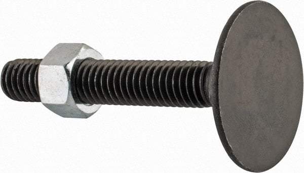 Value Collection - 3/8-16, 2-1/2" OAL, 1-5/16" Head Diam, Steel Elevator Bolt - Uncoated, Flat Head, UNC Thread, Grade 2 - Top Tool & Supply