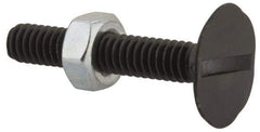 Value Collection - 1/4-20, 1-1/2" Overall Length, 23/32" Head Diam, Steel Elevator Bolt - Uncoated, Ribbed Head, UNC Thread, Grade 2 - Top Tool & Supply