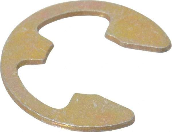 Rotor Clip - 1/4" Groove Diam, 5/16" Shaft Diam, Zinc Yellow Dichromate Steel, E Style External Retaining Rings - 0.029" Groove Width, 0.031" Groove Depth, 0.025" Ring Thickness, Grade 1060-1090 - Top Tool & Supply