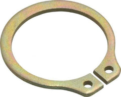 Rotor Clip - 0.646" Groove Diam, 11/16" Shaft Diam, Zinc Yellow Dichromate Steel, Snap External Retaining Rings - 0.046" Groove Width, 0.021" Groove Depth, 0.042" Ring Thickness, Grade 1060-1090 - Top Tool & Supply