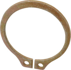 Rotor Clip - 1.059" Groove Diam, 1-1/8" Shaft Diam, Zinc Yellow Dichromate Steel, Snap External Retaining Rings - 0.056" Groove Width, 0.033" Groove Depth, 0.05" Ring Thickness, Grade 1060-1090 - Top Tool & Supply