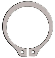 Rotor Clip - 32.79mm Groove Diam, 1-3/8" Shaft Diam, Passivated Stainless Steel, Snap External Retaining Rings - 0.056" Groove Width, 0.042" Groove Depth, 0.05" Ring Thickness, Grade 15-7 Grade 632 - Top Tool & Supply