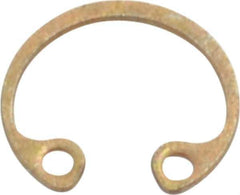 Rotor Clip - 0.015" Thick, Zinc Yellow Dichromate Finish, Steel Snap Internal Retaining Ring - 0.02" Groove Width, 0.009" Groove Depth, 0.268" Groove Diam, Grade 1060-1090 - Top Tool & Supply