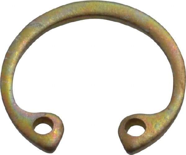 Rotor Clip - 0.035" Thick, Zinc Yellow Dichromate Finish, Steel Snap Internal Retaining Ring - 0.039" Groove Width, 0.015" Groove Depth, 0.53" Groove Diam, Grade 1060-1090 - Top Tool & Supply