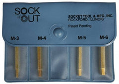 Sock It Out - 4 Piece Button Head Cap Screw Extractor Set - Screw Range 3 to 6mm - Top Tool & Supply